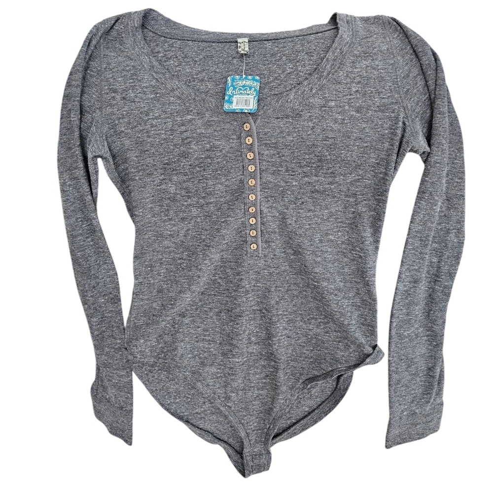 NEW Intimately Free People Thermal Charcoal Bodysuit L